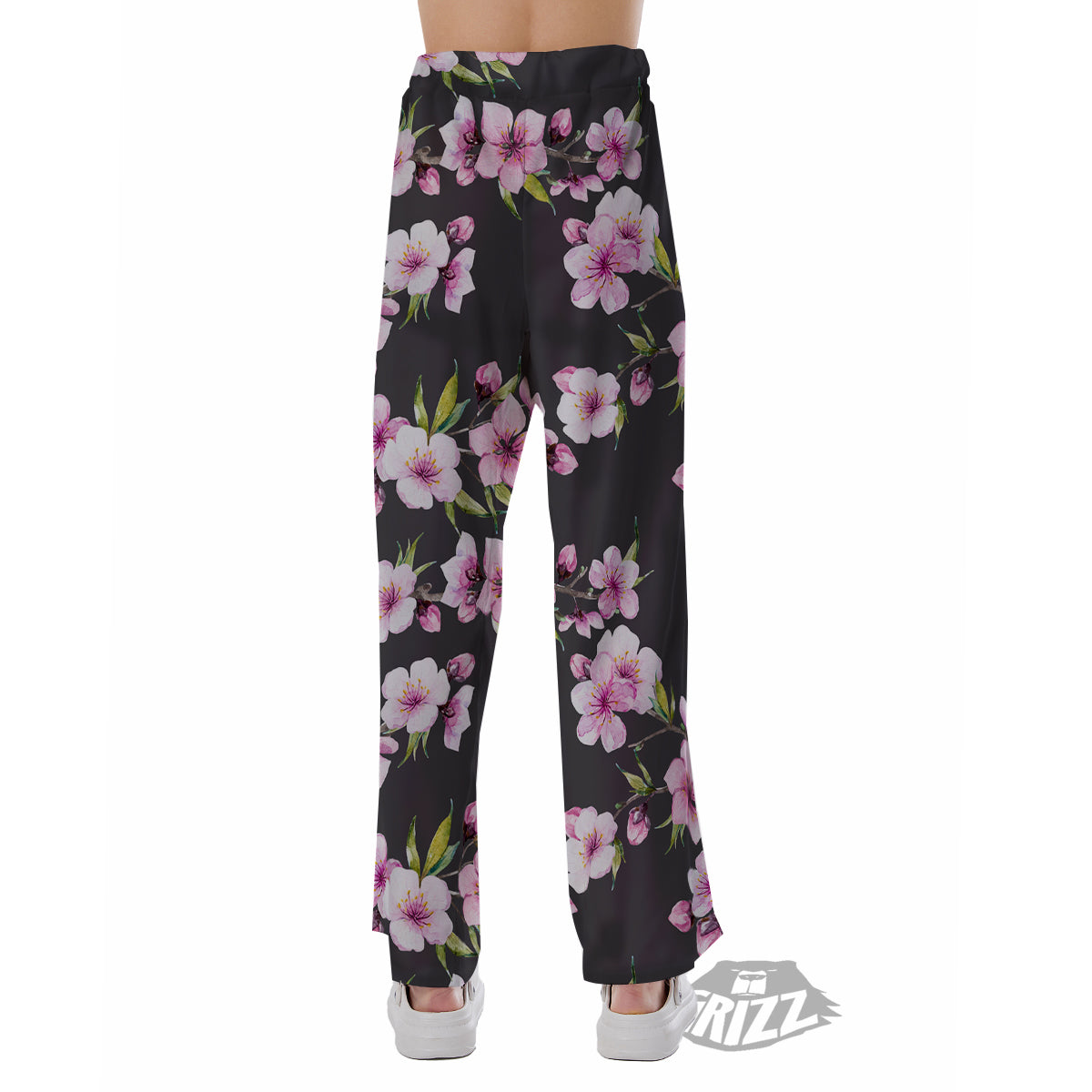 Cherry Blossom Watercolor Print Pattern Pajama Pants-grizzshop