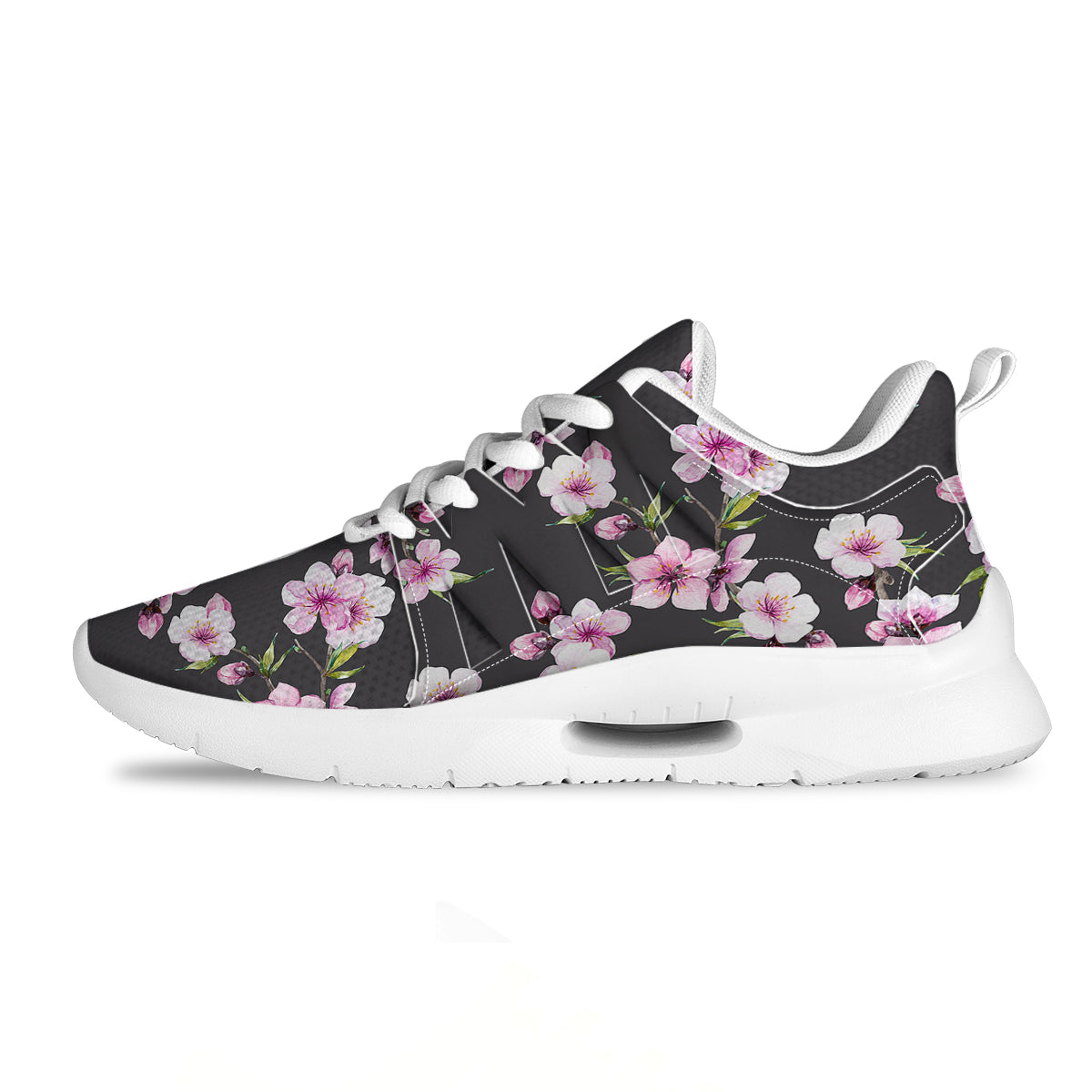 Cherry Blossom Watercolor Print Pattern Tennis Shoes-grizzshop
