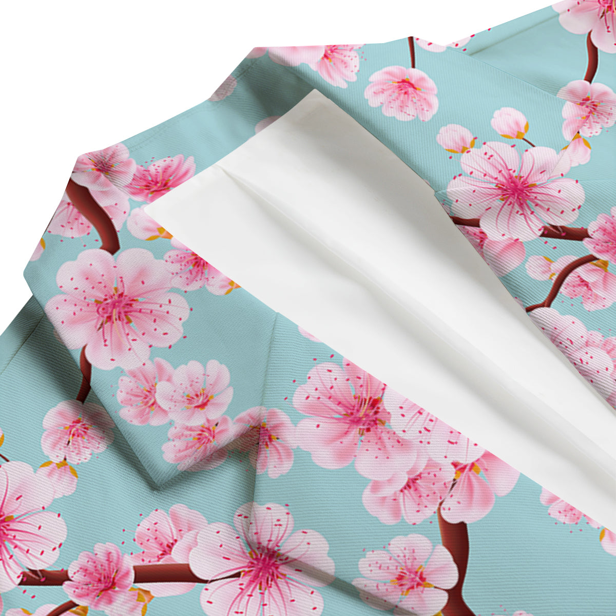 Cherry Blossom White Print Pattern Men's Blazer-grizzshop
