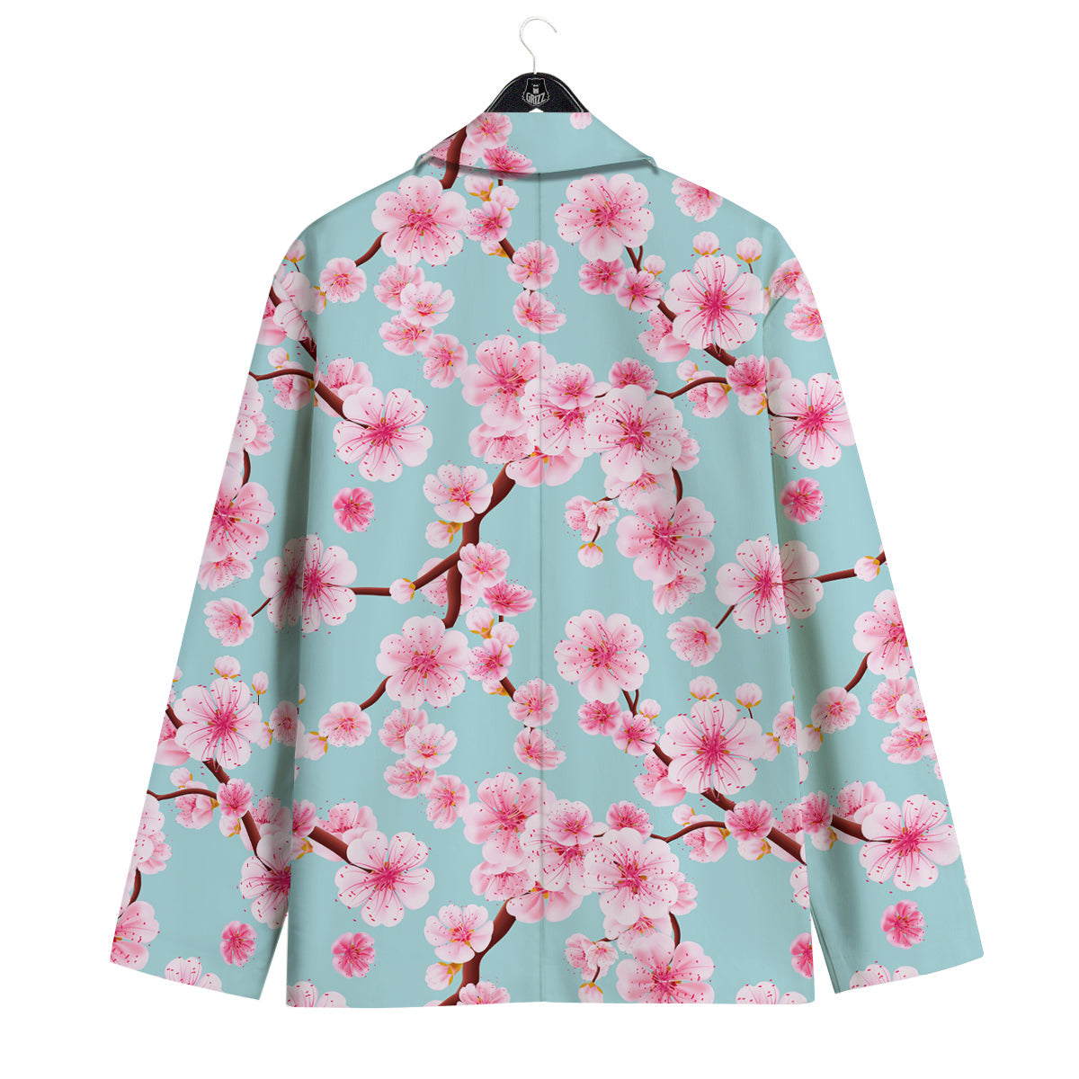 Cherry Blossom White Print Pattern Men's Sport Coat-grizzshop