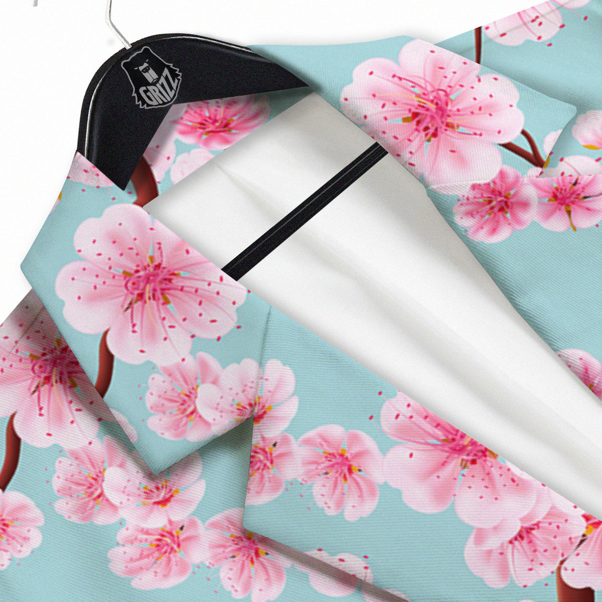 Cherry Blossom White Print Pattern Men's Sport Coat-grizzshop