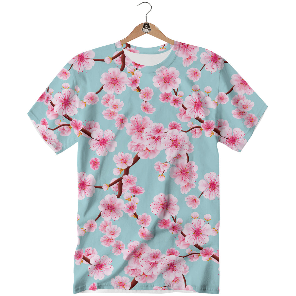 Cherry Blossom White Print Pattern T-Shirt-grizzshop