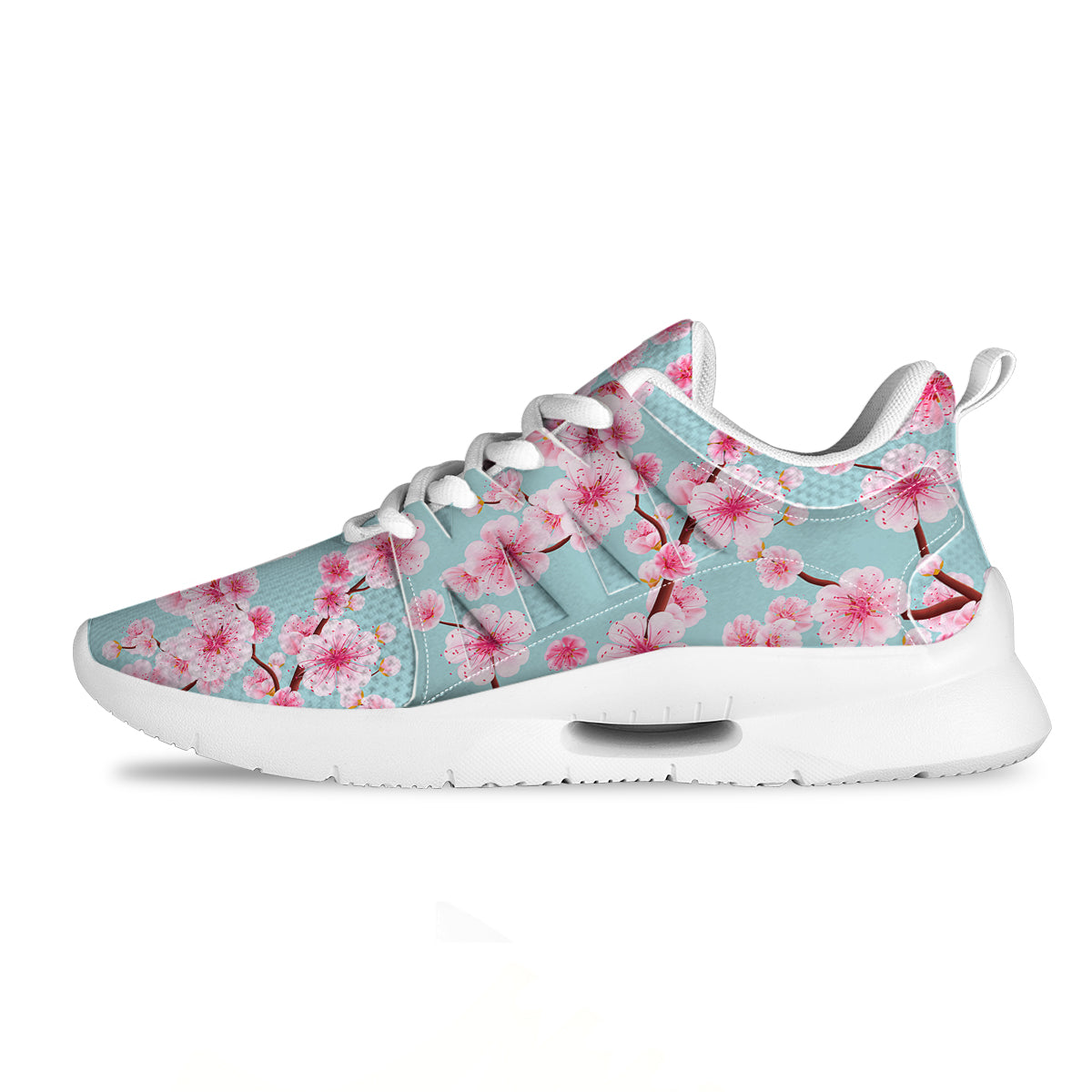 Cherry Blossom White Print Pattern Tennis Shoes-grizzshop