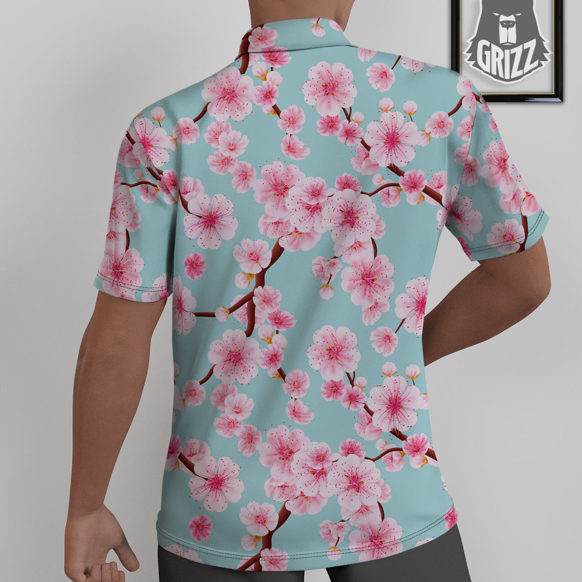Cherry Blossom White Print Pattern Untucked Shirts-grizzshop