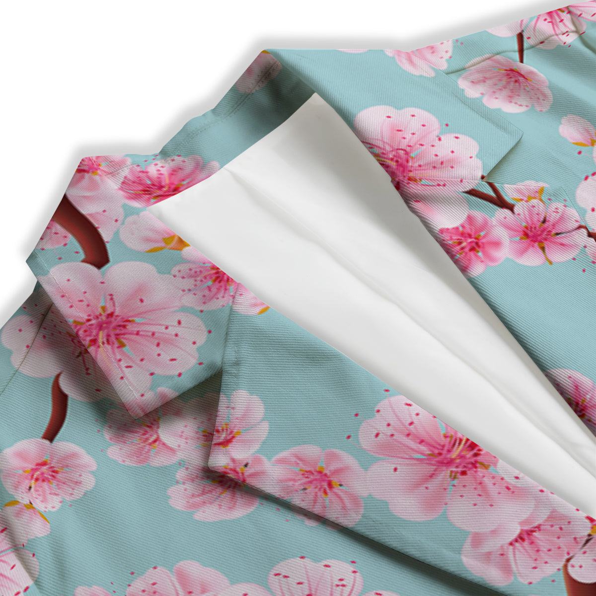 Cherry Blossom White Print Pattern Women's Blazer-grizzshop
