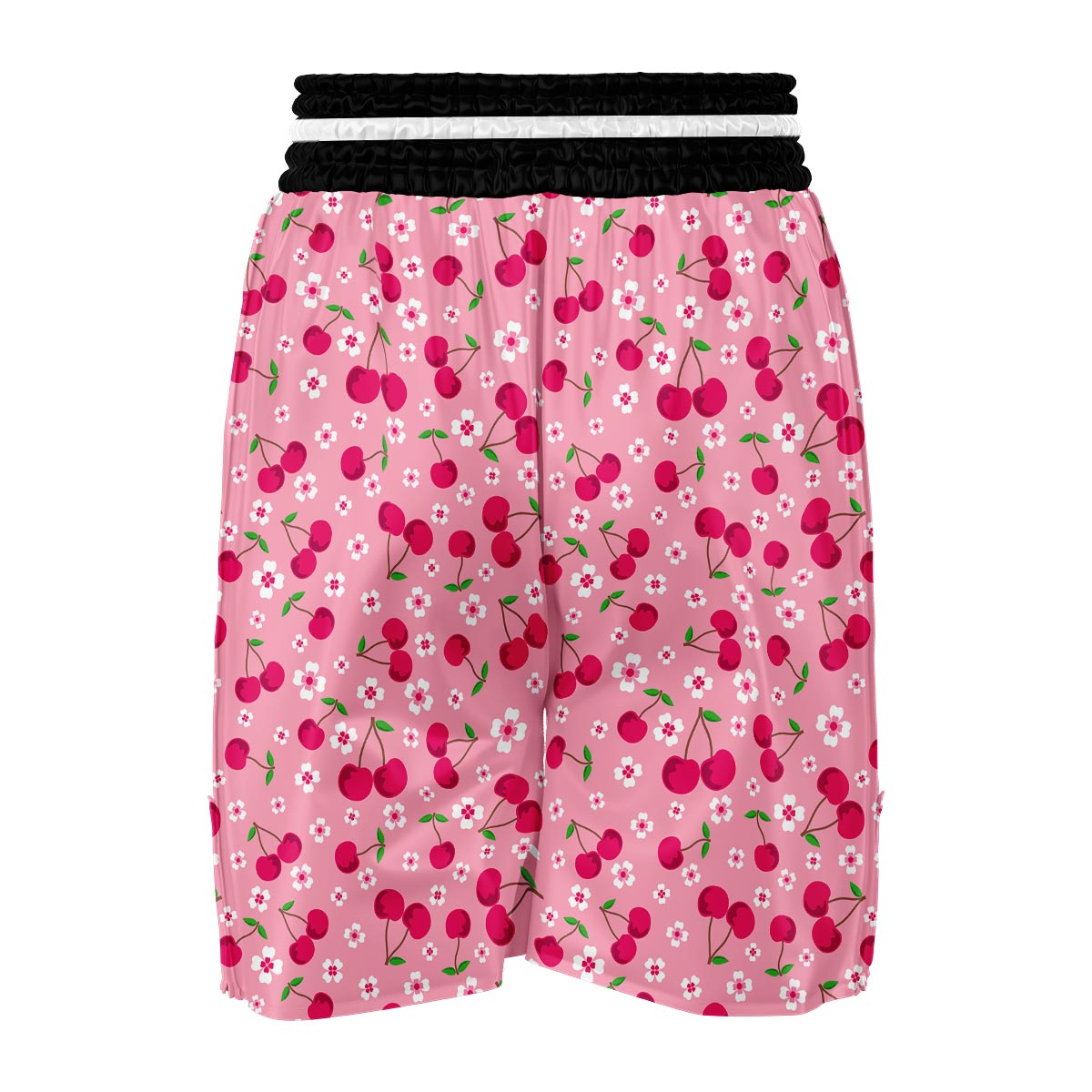 Cherry Floral Pattern Print Boxing Shorts-grizzshop