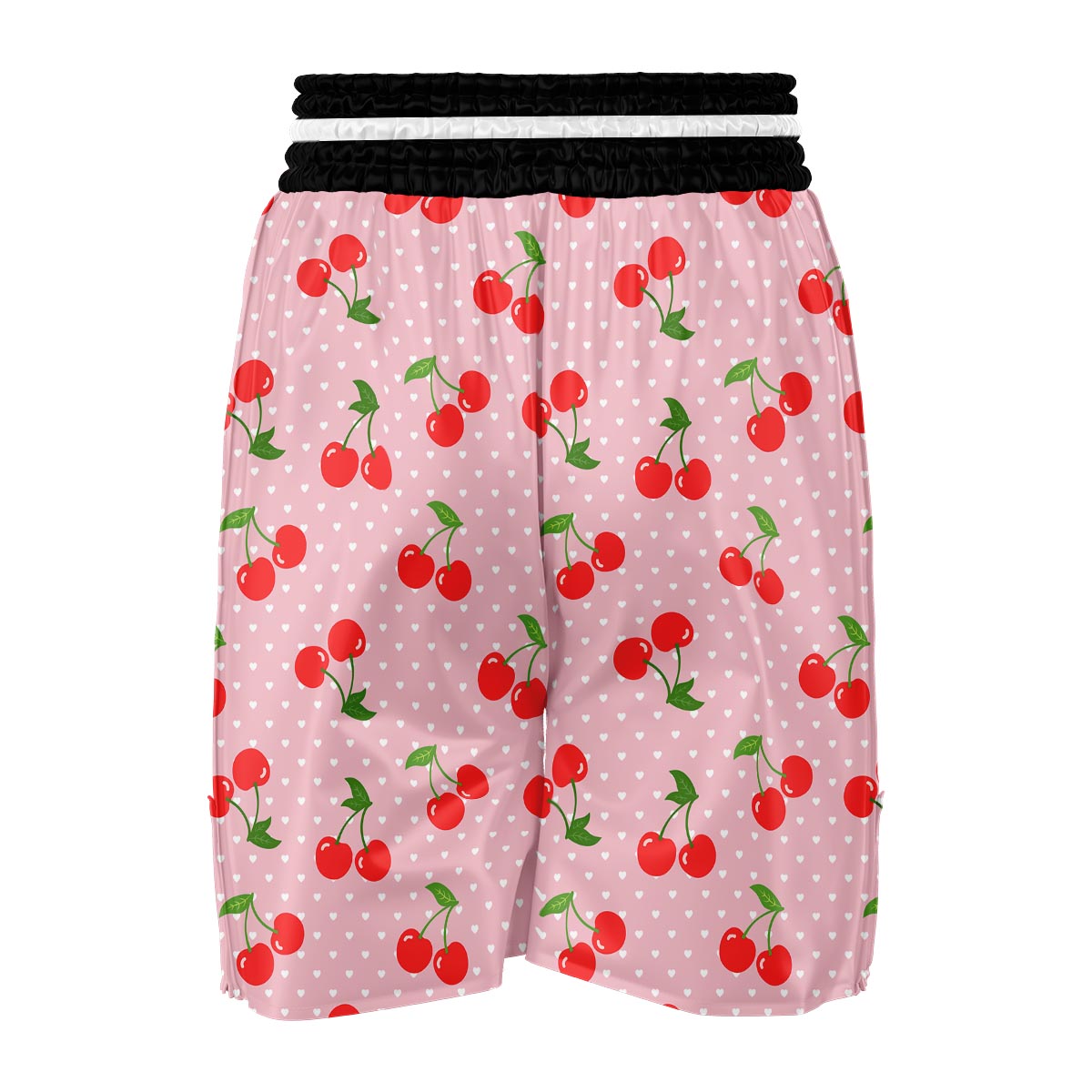 Cherry Heart Dot Pattern Print Boxing Shorts-grizzshop