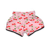 Cherry Heart Dot Pattern Print Muay Thai Boxing Shorts-grizzshop