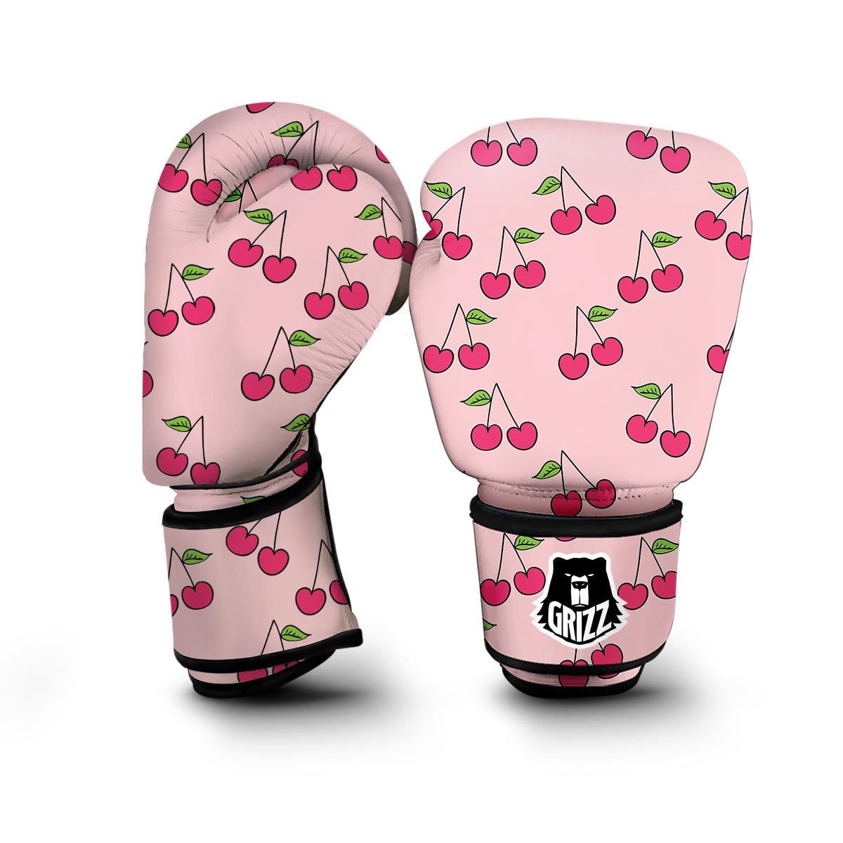 Cherry Pattern Print Boxing Gloves-grizzshop