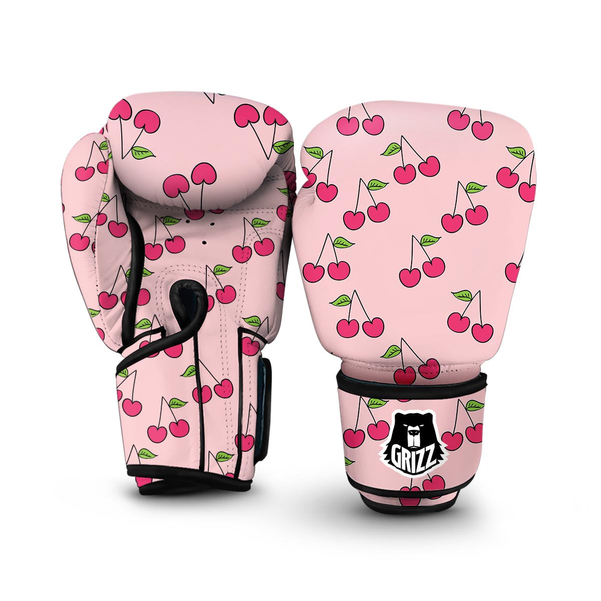 Cherry Pattern Print Boxing Gloves-grizzshop