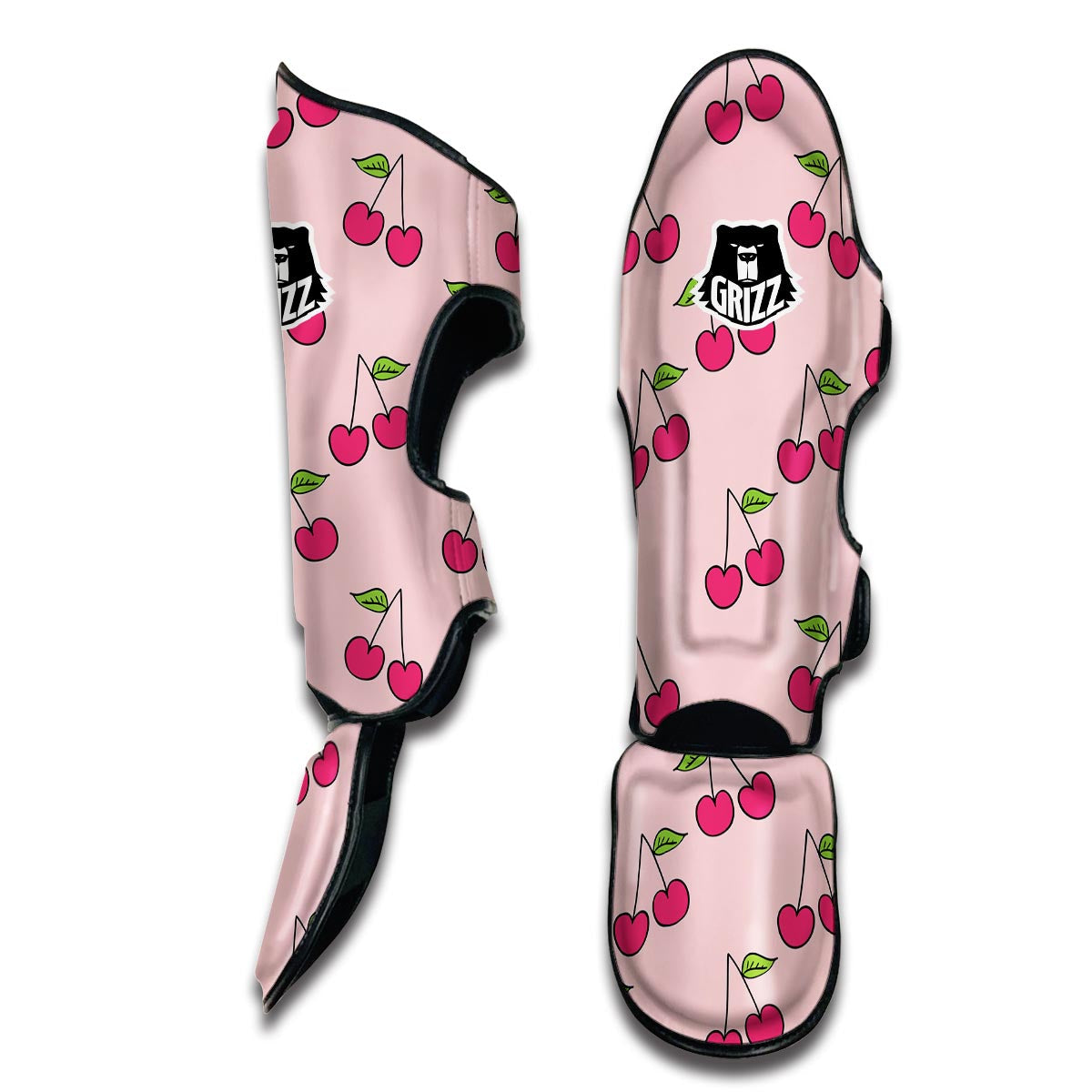 Cherry Pattern Print Muay Thai Shin Guards-grizzshop