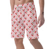 Cherry Pink Pattern Print Men's Shorts-grizzshop