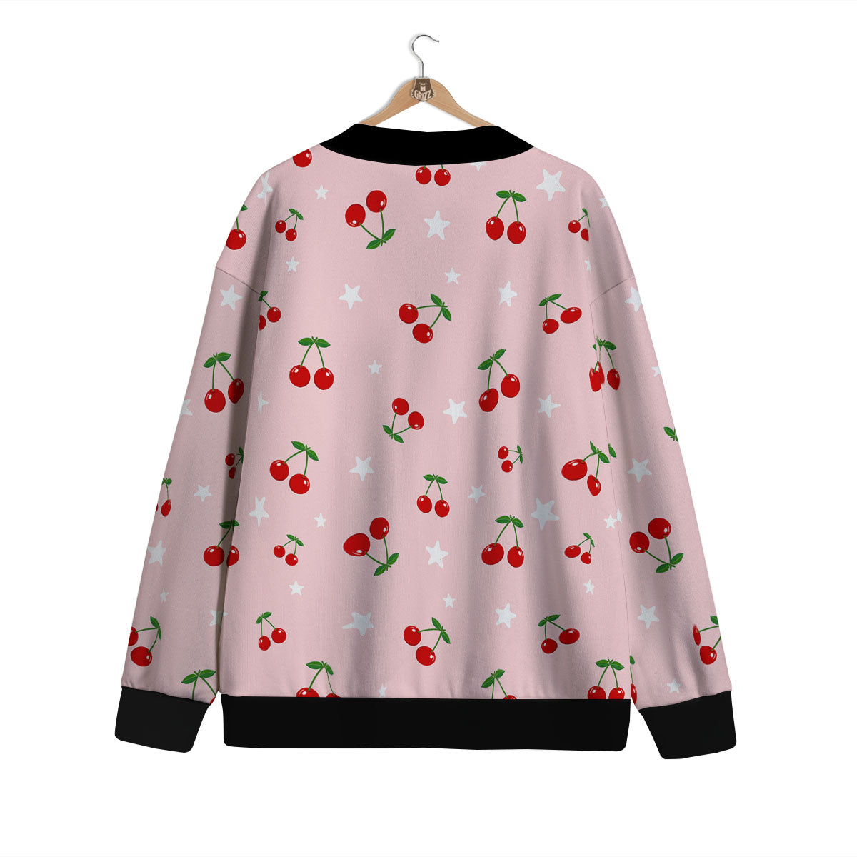 Cherry Pink Print Pattern Cardigan-grizzshop