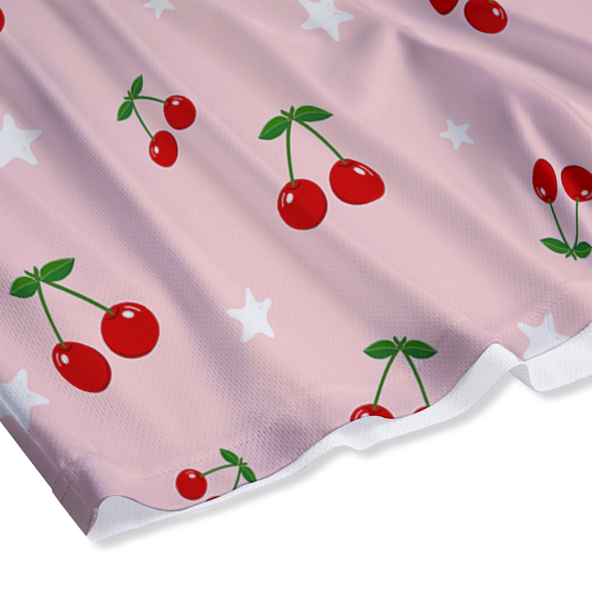 Cherry Pink Print Pattern Mesh Shorts-grizzshop