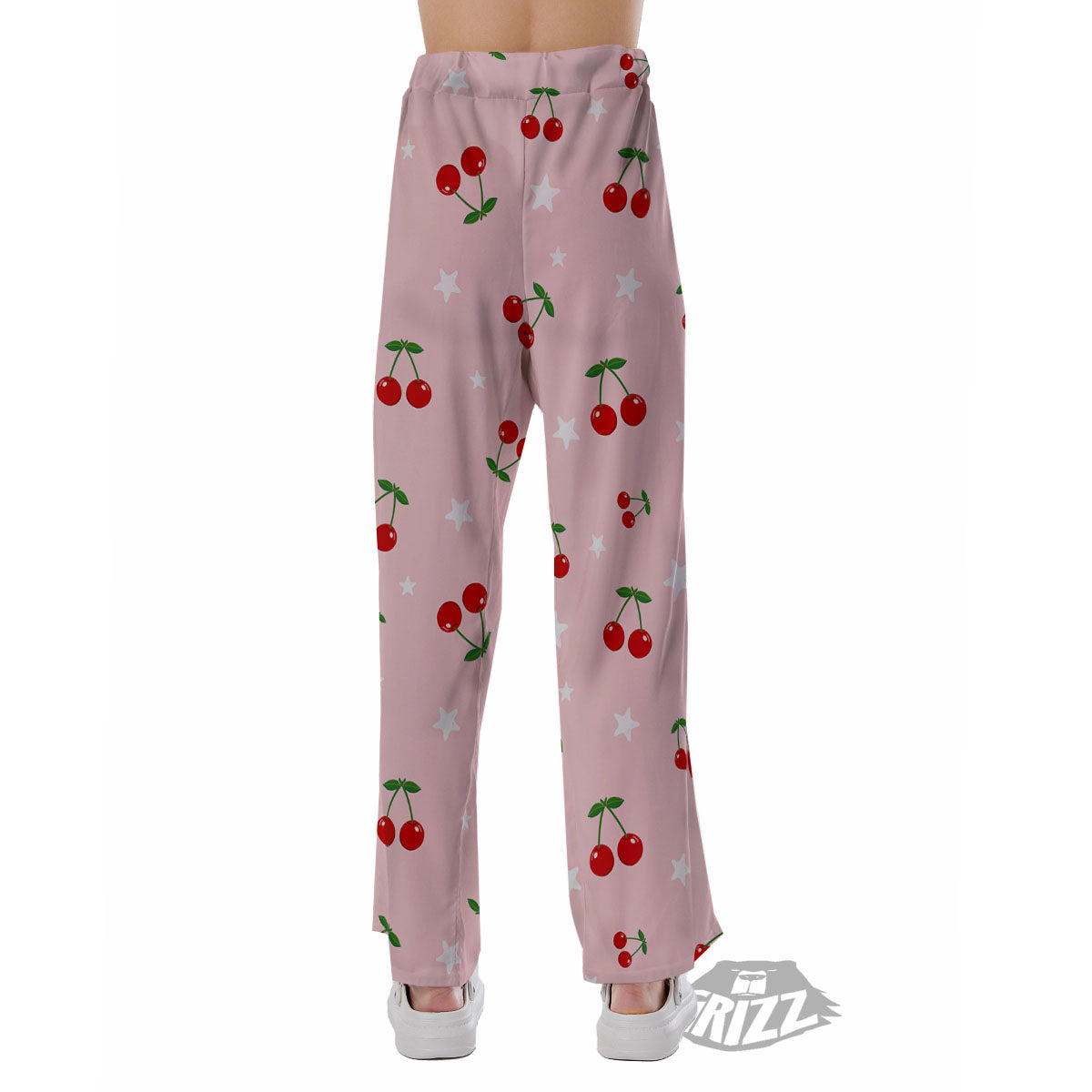 Cherry Pink Print Pattern Pajama Pants-grizzshop