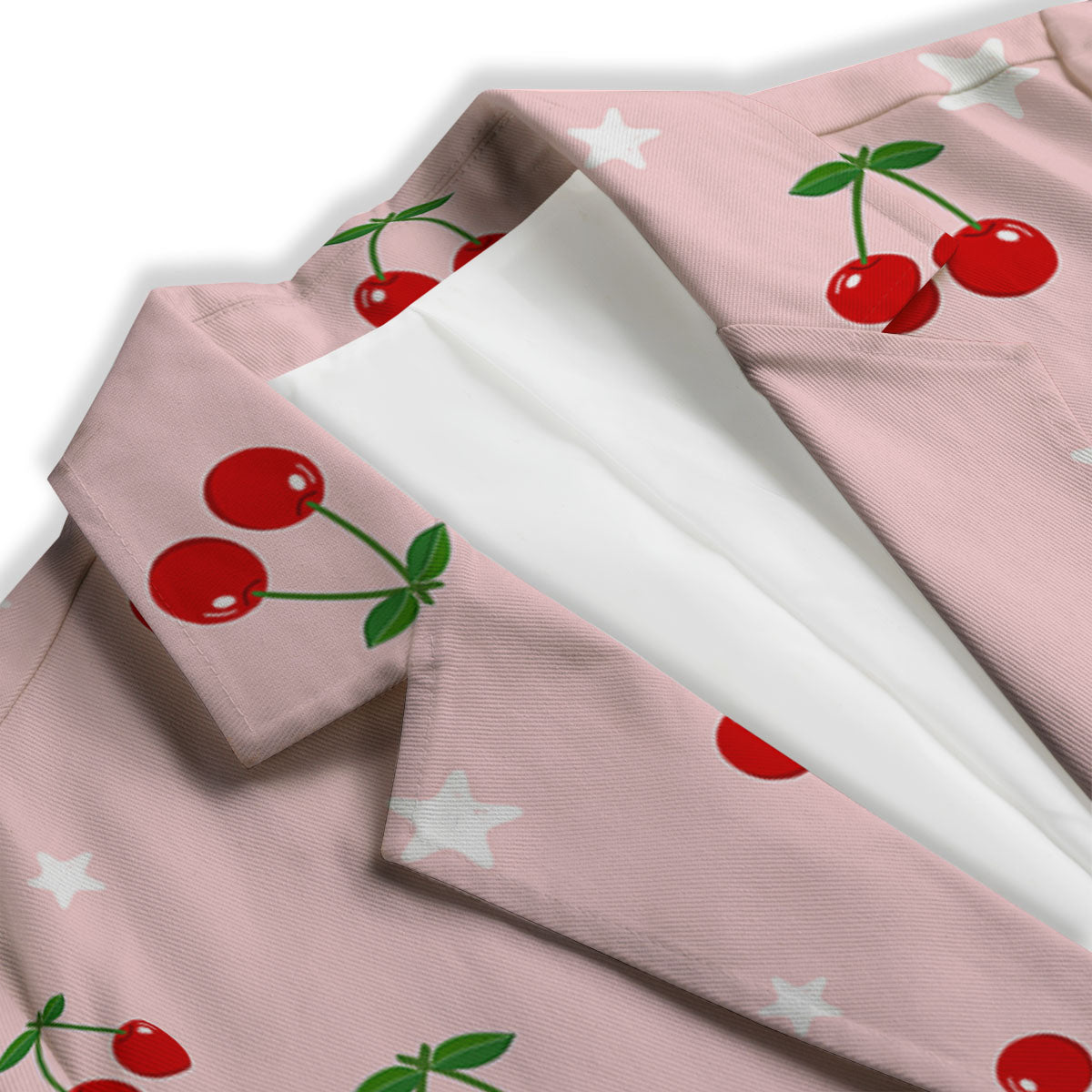 Cherry Pink Print Pattern Women's Blazer-grizzshop