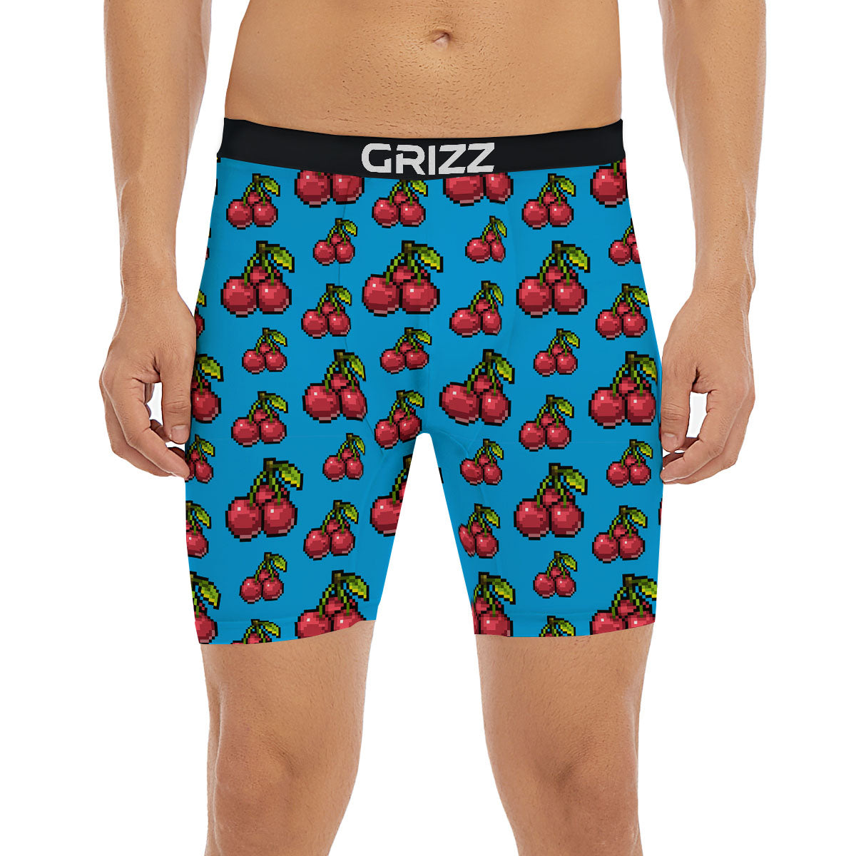 Cherry Pixel Print Pattern Boxer Briefs-grizzshop