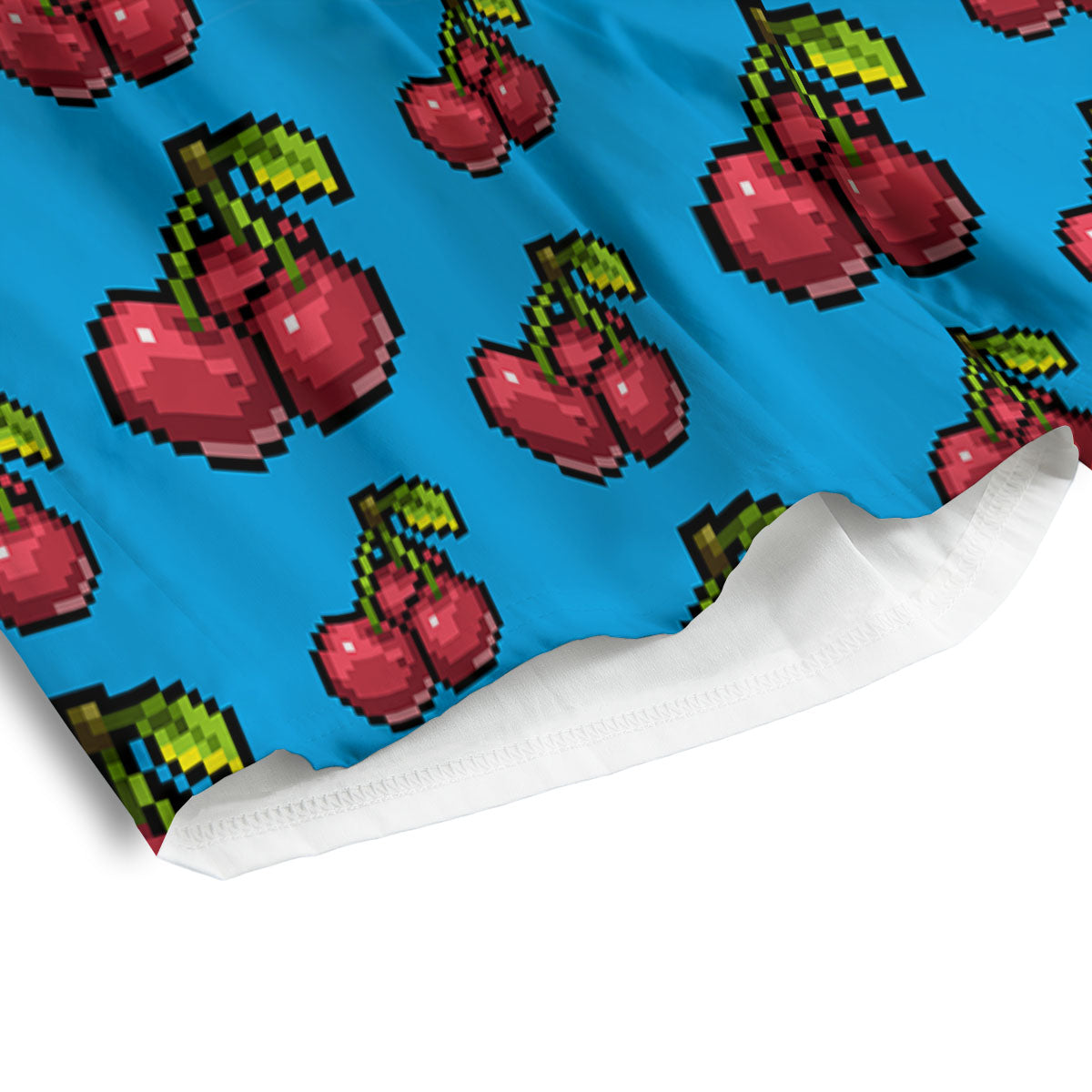 Cherry Pixel Print Pattern Men's Athletic Shorts-grizzshop