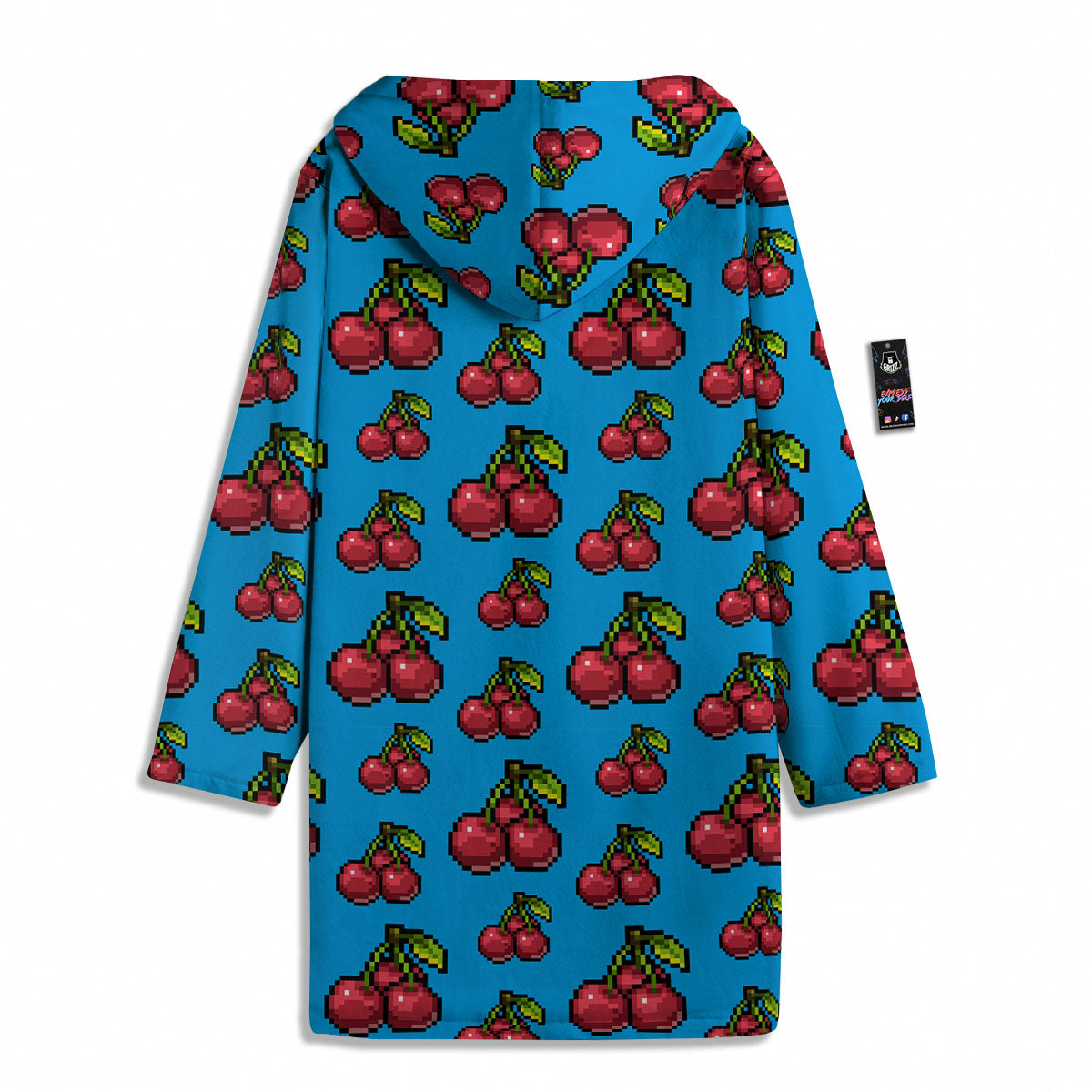 Cherry Pixel Print Pattern Men's Windbreaker Jacket-grizzshop