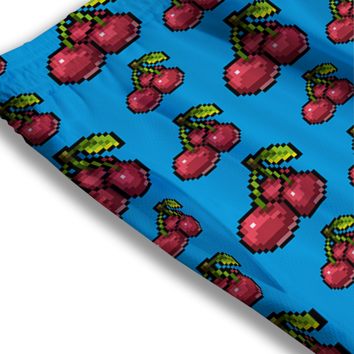 Cherry Pixel Print Pattern Mesh Shorts-grizzshop