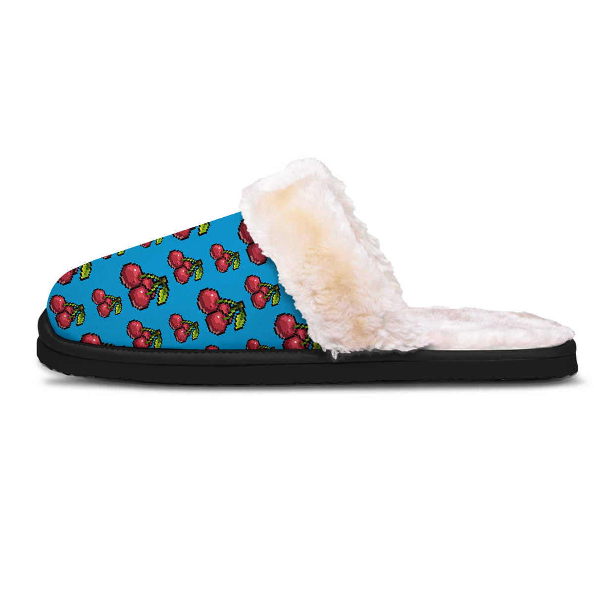 Cherry Pixel Print Pattern Slippers-grizzshop