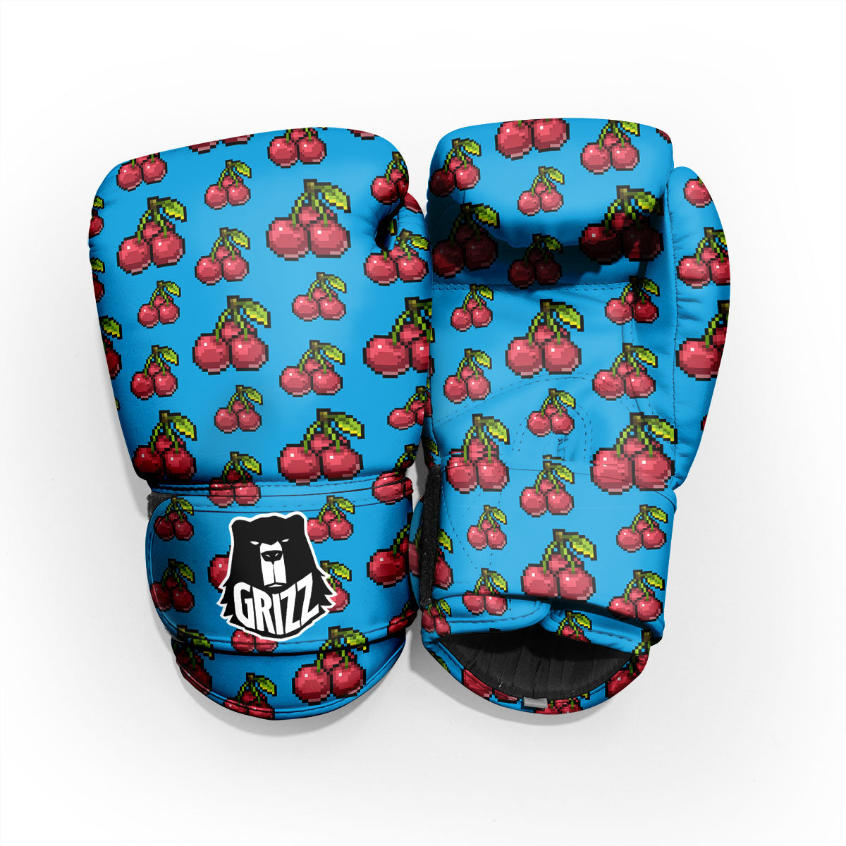 Cherry Pixel Print Pattern Sparring Gloves-grizzshop