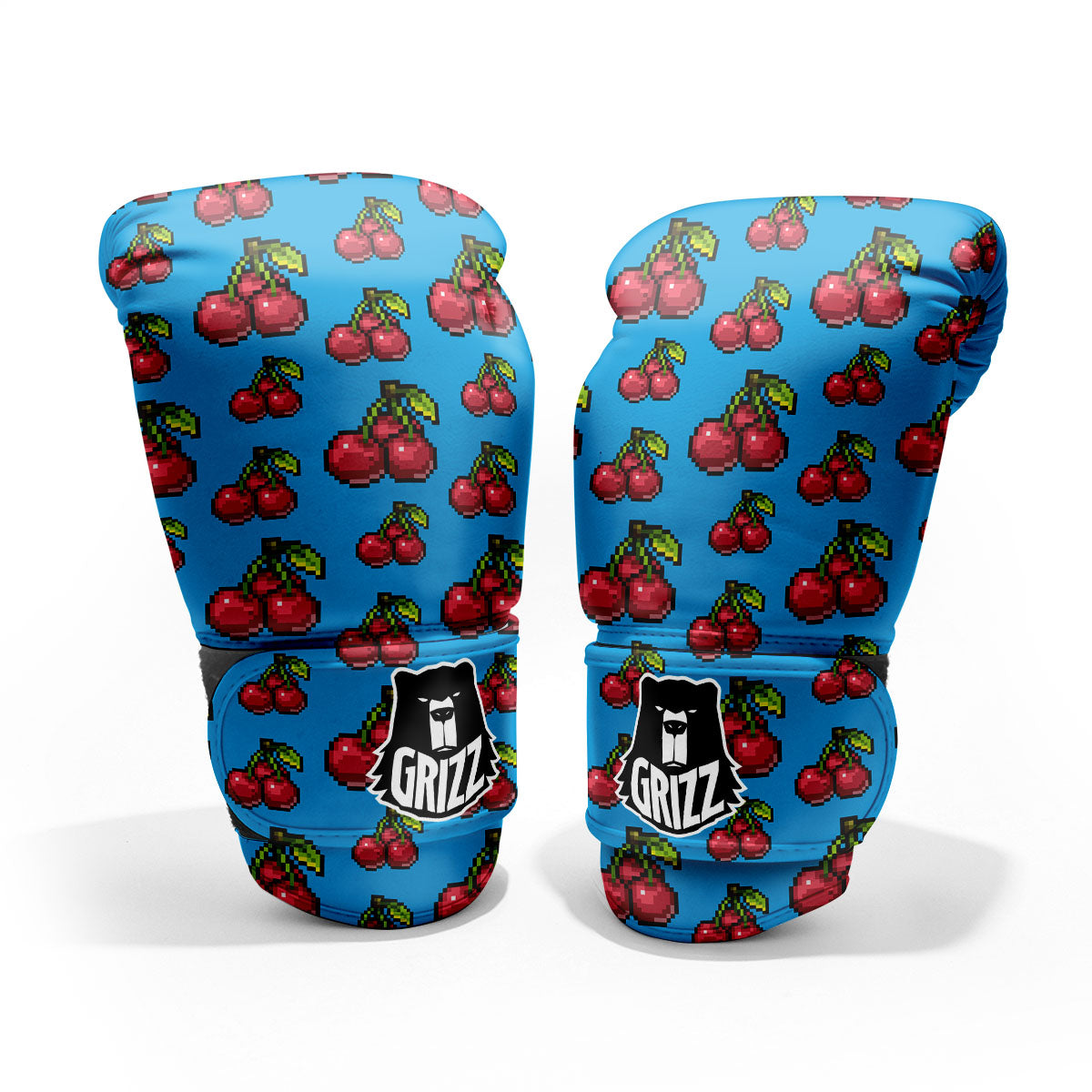 Cherry Pixel Print Pattern Sparring Gloves-grizzshop