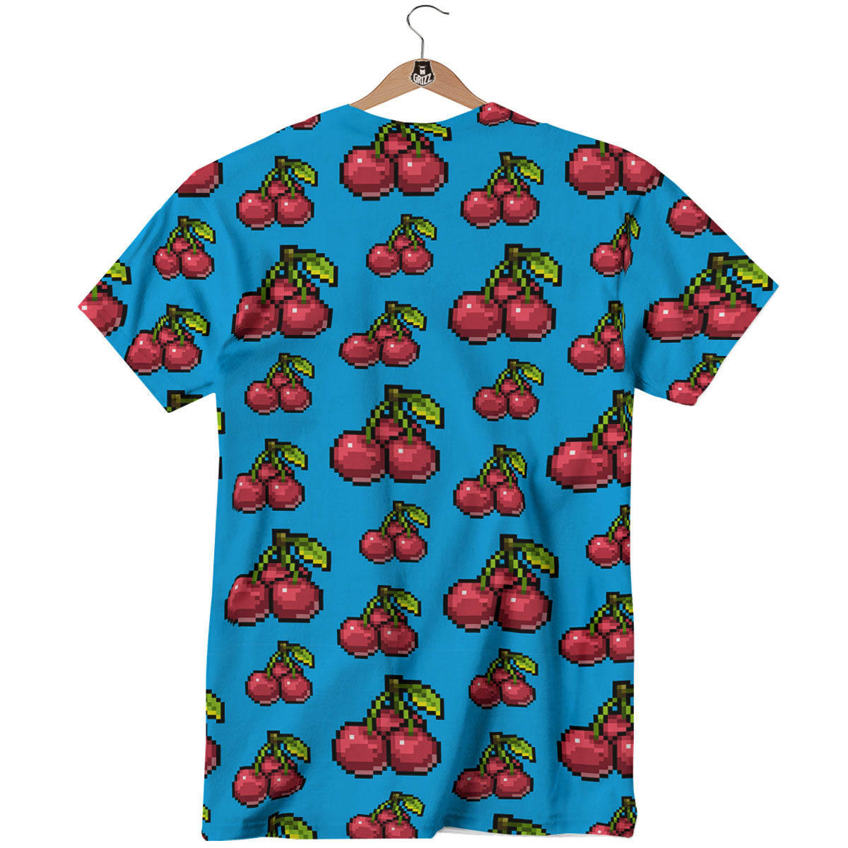 Cherry Pixel Print Pattern T-Shirt-grizzshop