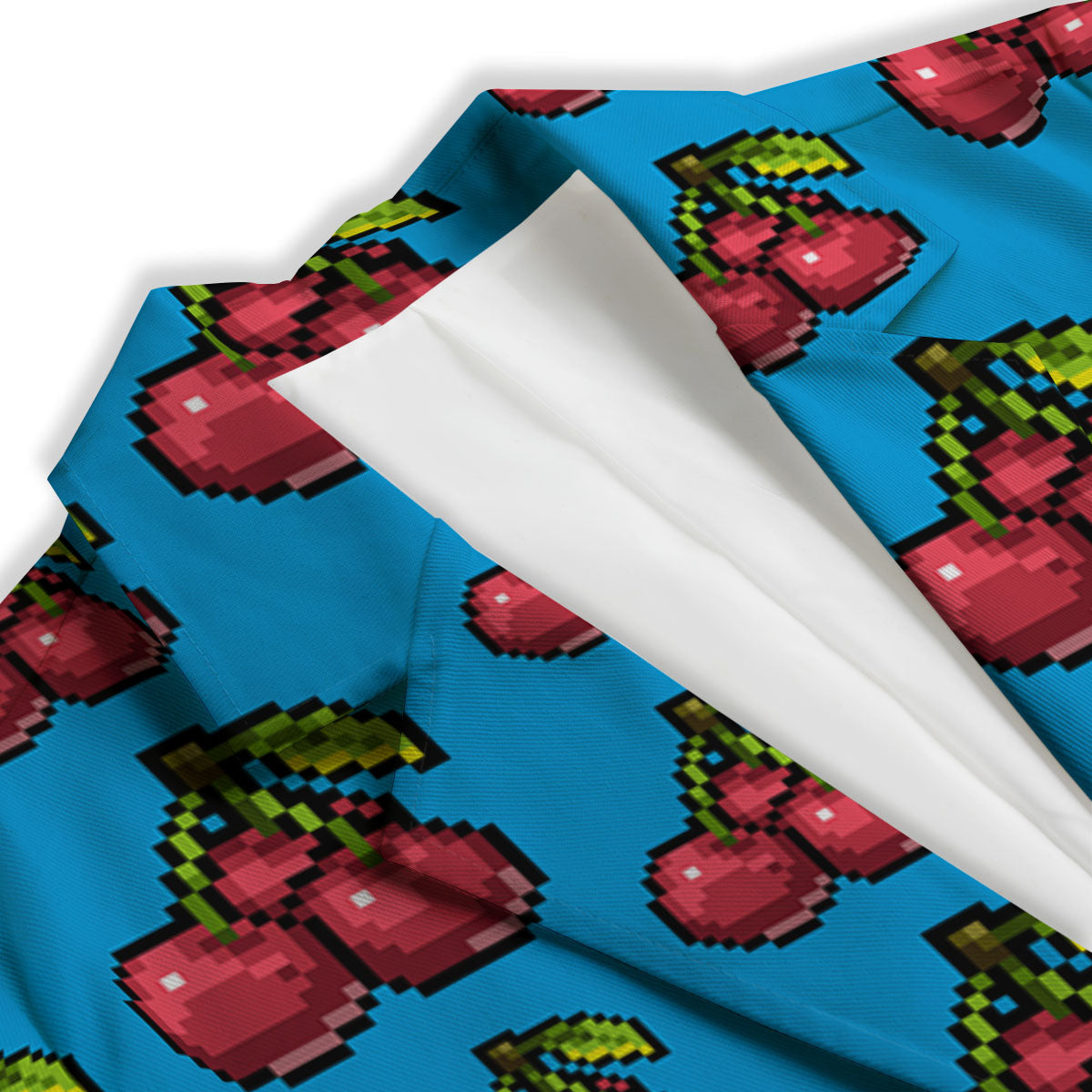 Cherry Pixel Print Pattern Women's Blazer-grizzshop