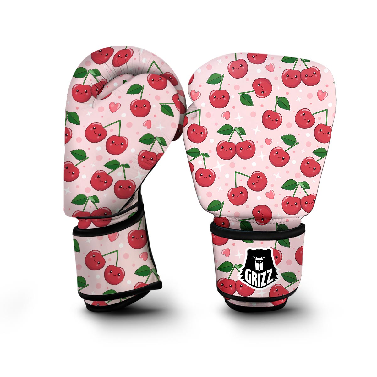 Cherry Print Pattern Boxing Gloves-grizzshop