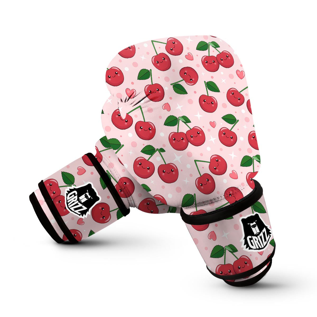 Cherry Print Pattern Boxing Gloves-grizzshop