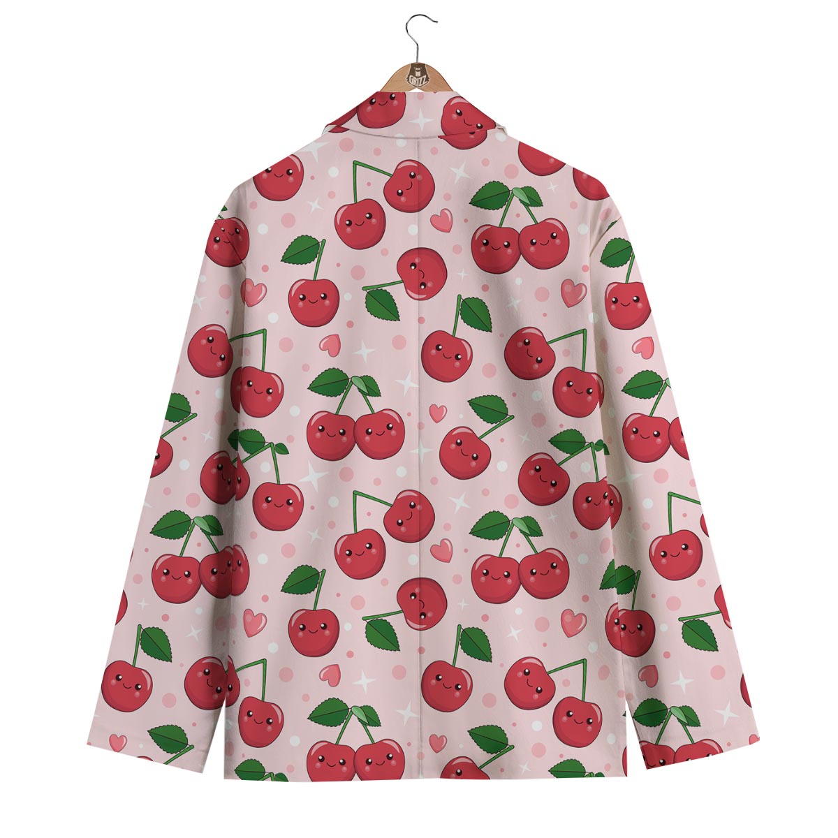 Cherry Print Pattern Men's Blazer-grizzshop