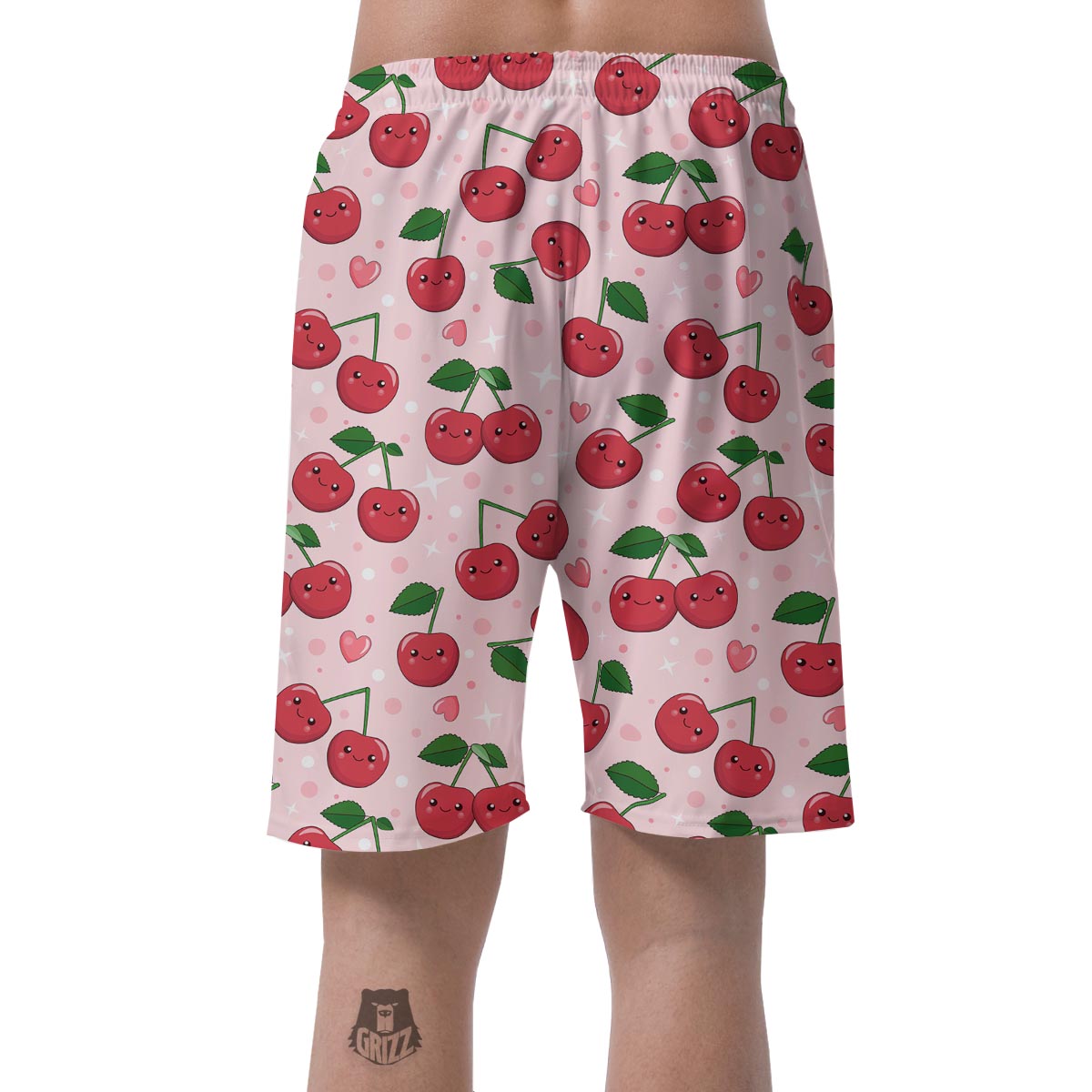 Cherry Print Pattern Men's Shorts-grizzshop