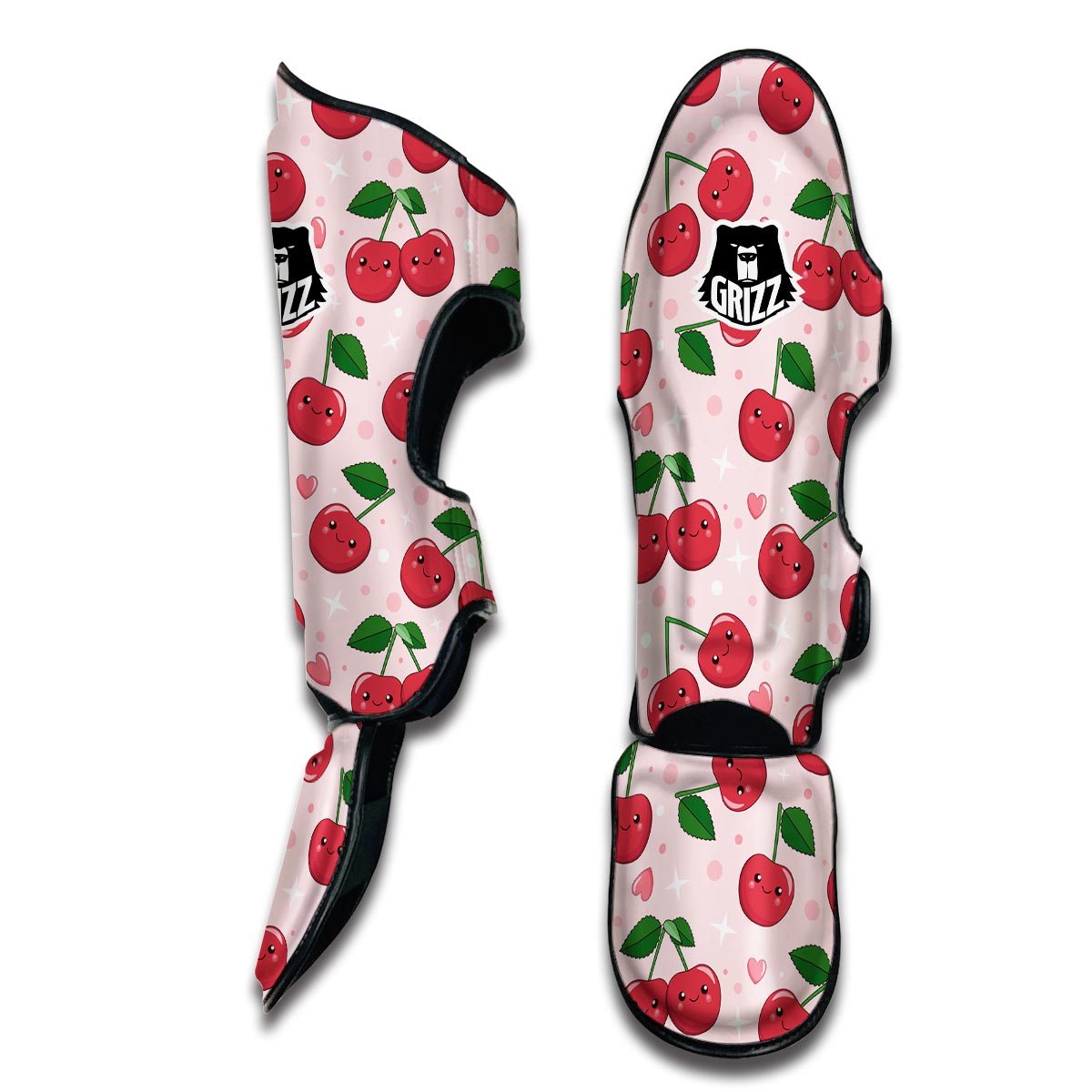 Cherry Print Pattern Muay Thai Shin Guards-grizzshop