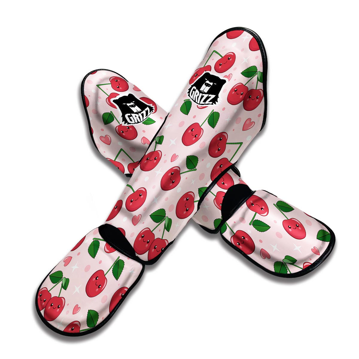 Cherry Print Pattern Muay Thai Shin Guards-grizzshop