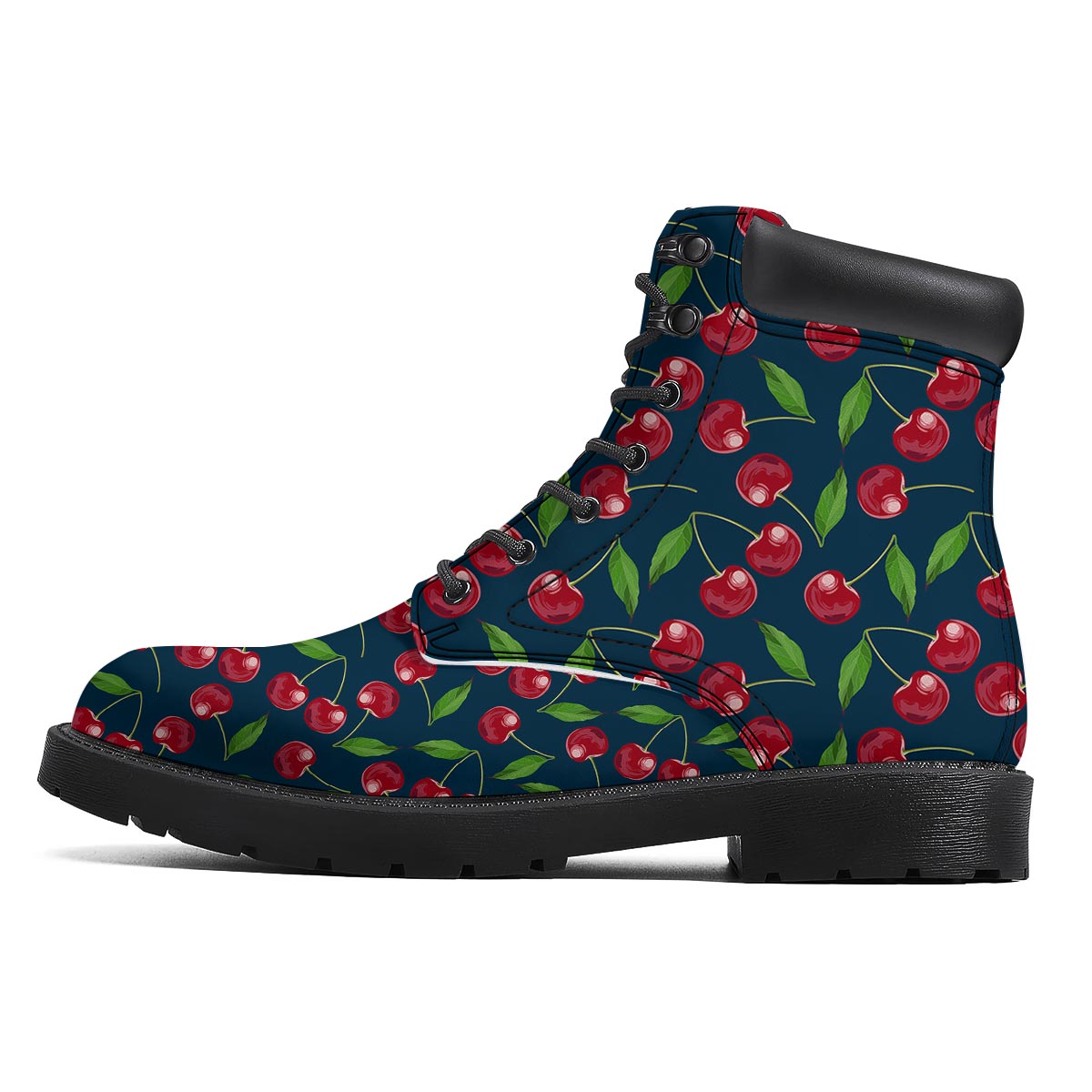 Cherry Red Print Pattern Boots-grizzshop