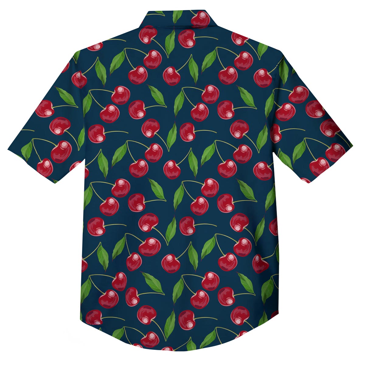 Cherry Red Print Pattern Button Up Shirt-grizzshop