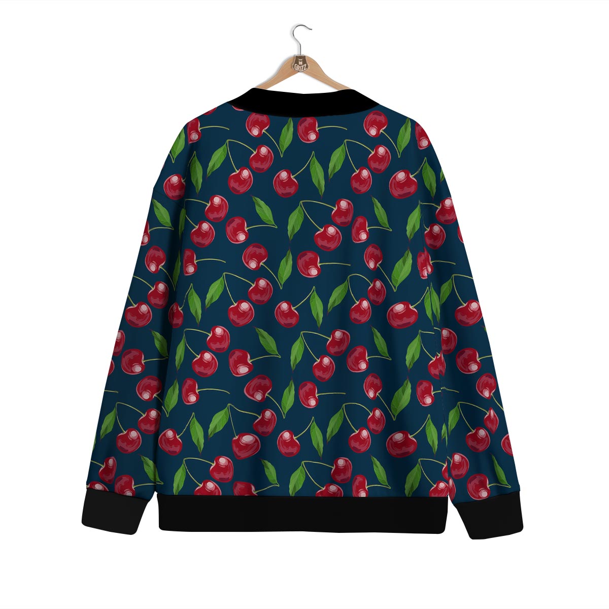 Cherry Red Print Pattern Cardigan-grizzshop