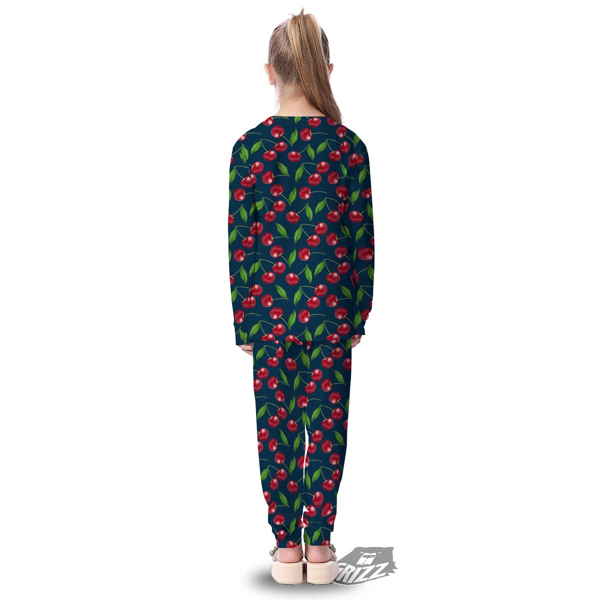Cherry Red Print Pattern Kid's Pajamas-grizzshop