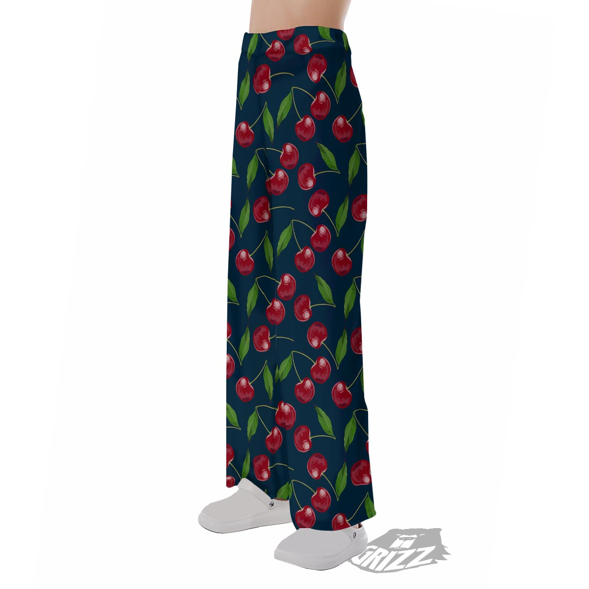 Cherry Red Print Pattern Pajama Pants-grizzshop