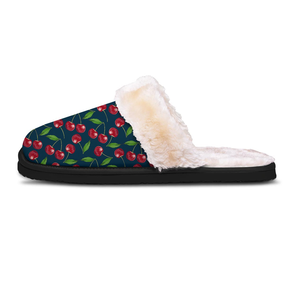 Cherry Red Print Pattern Slippers-grizzshop