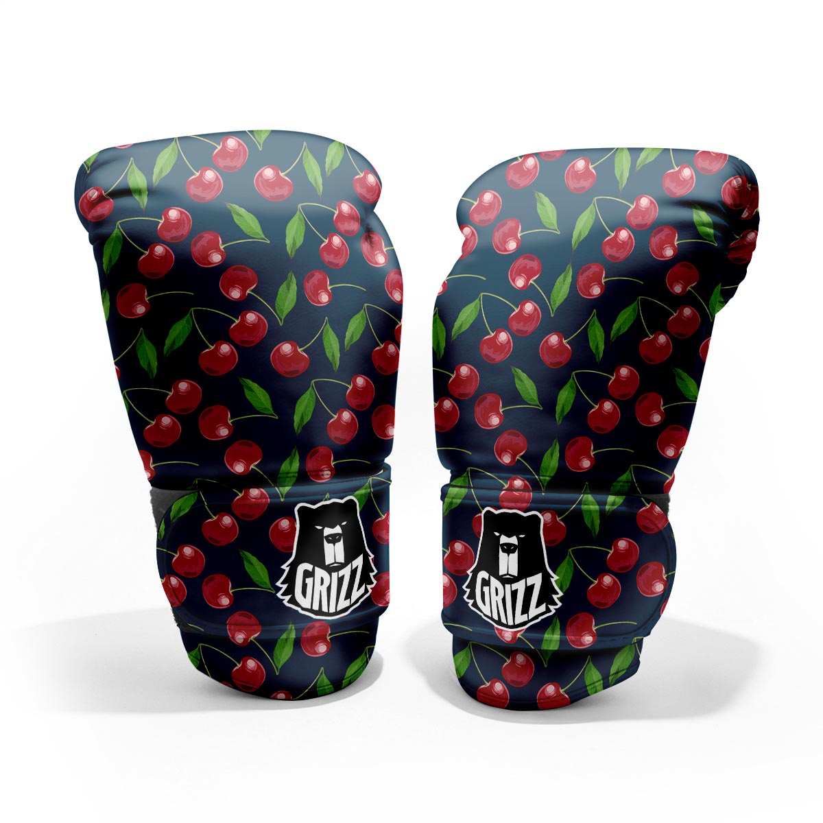 Cherry Red Print Pattern Sparring Gloves-grizzshop