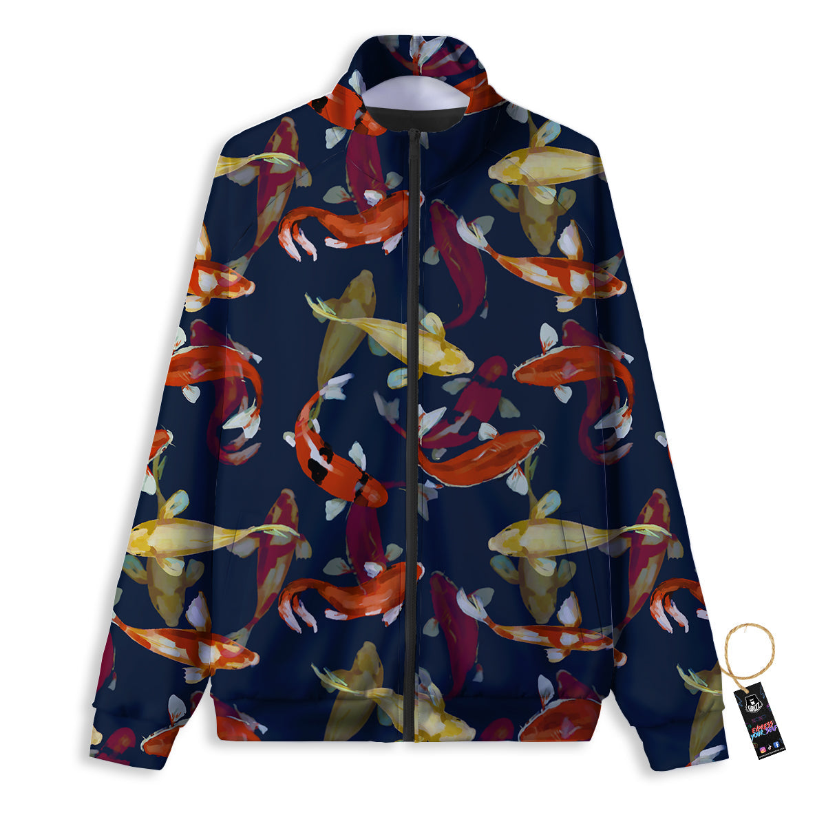 Cherry Red Print Pattern Track Jacket-grizzshop