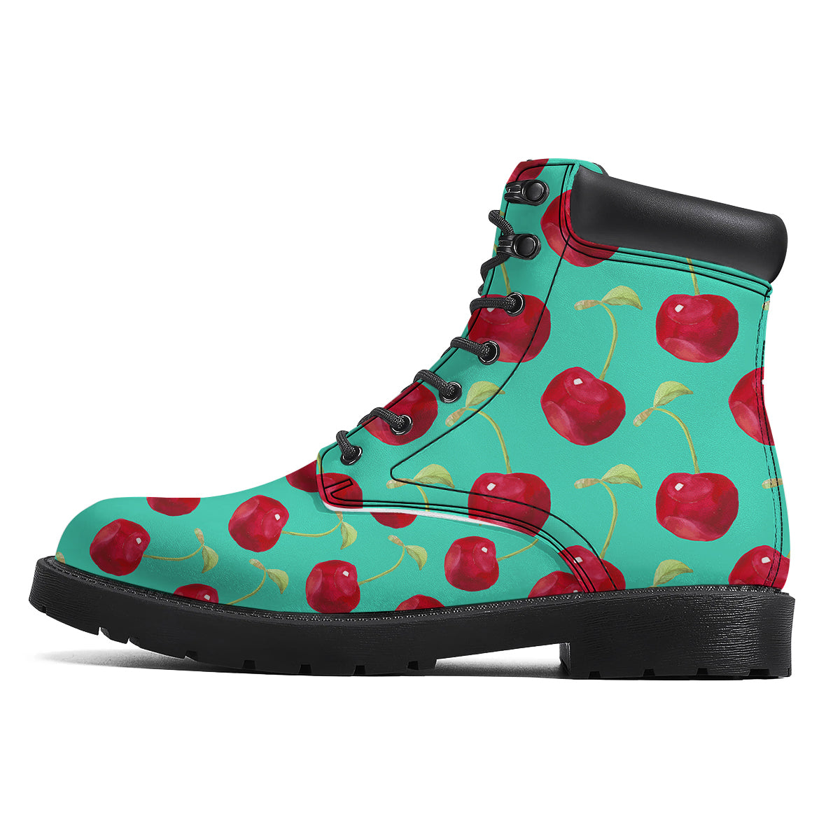 Cherry Watercolor Print Pattern Boots-grizzshop
