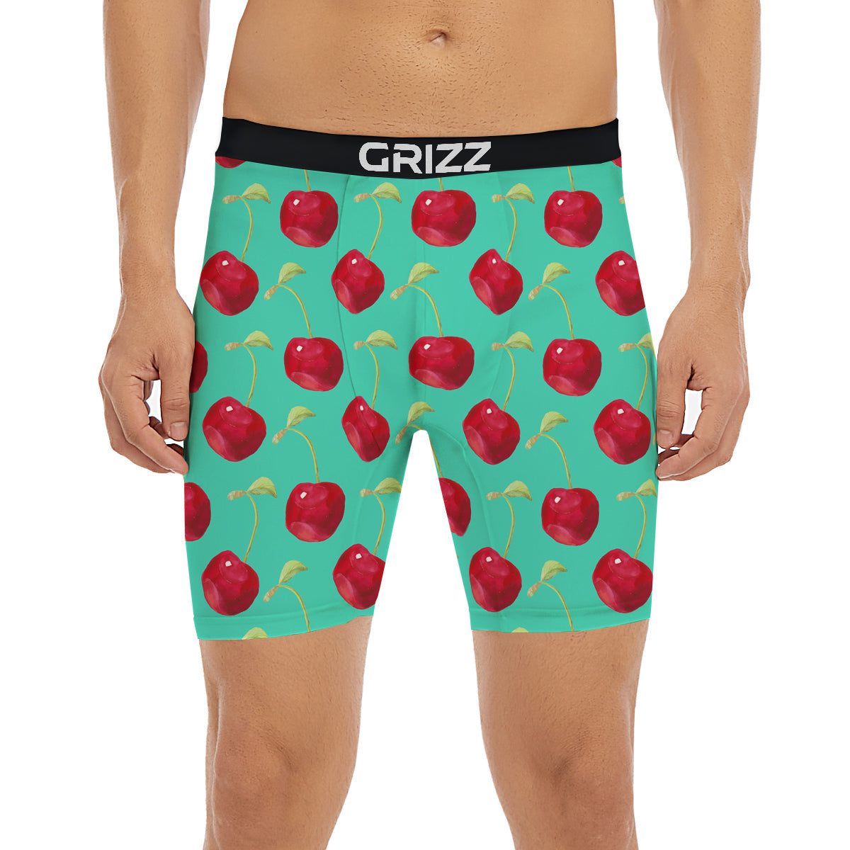 Cherry Watercolor Print Pattern Boxer Briefs-grizzshop