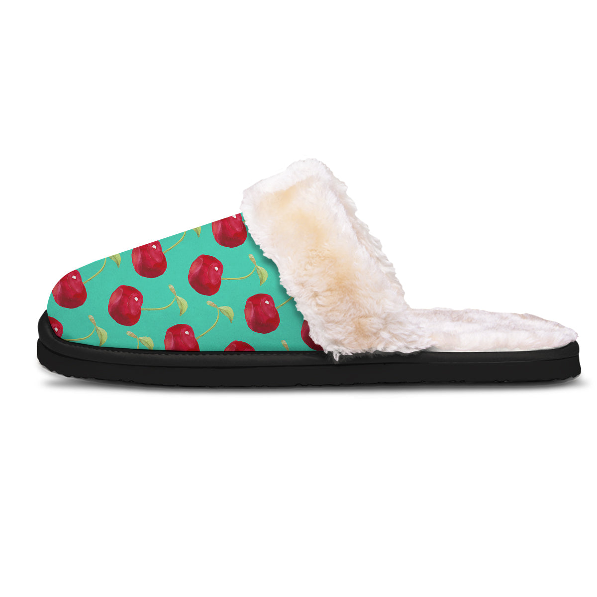 Cherry Watercolor Print Pattern Slippers-grizzshop