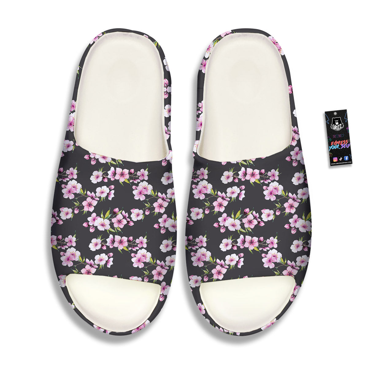 Cherry Blossom Chinese Print Pattern Sandals-grizzshop