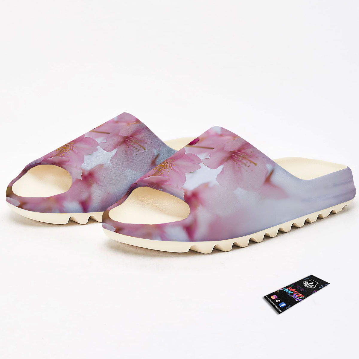 Cherry Blossom Pink Print Sandals-grizzshop