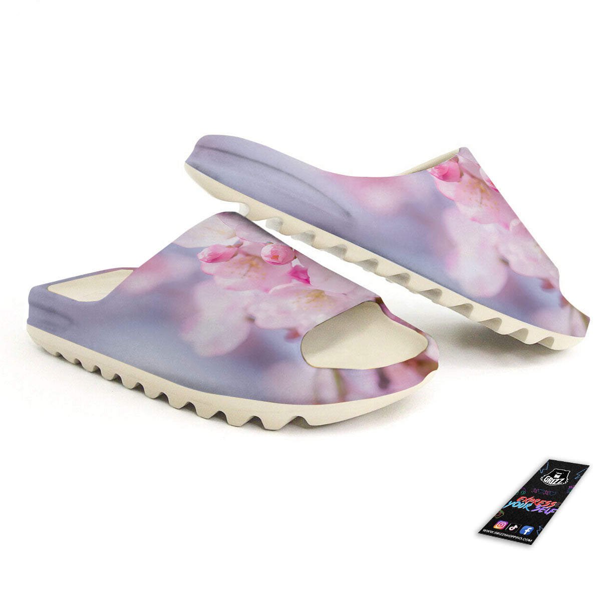 Cherry Blossom Sakura Flower Print Sandals-grizzshop