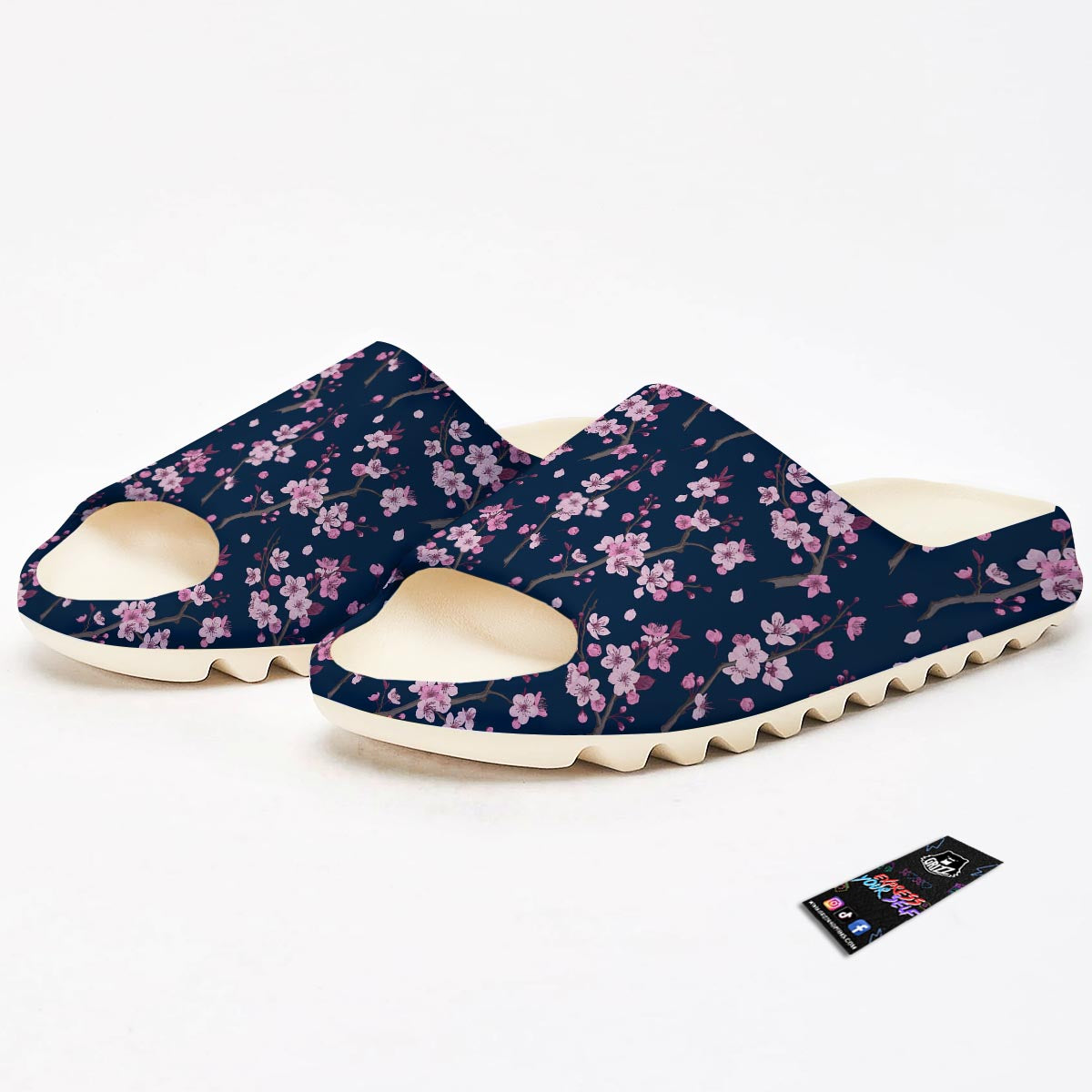 Cherry Blossom Sakura Print Pattern Sandals-grizzshop